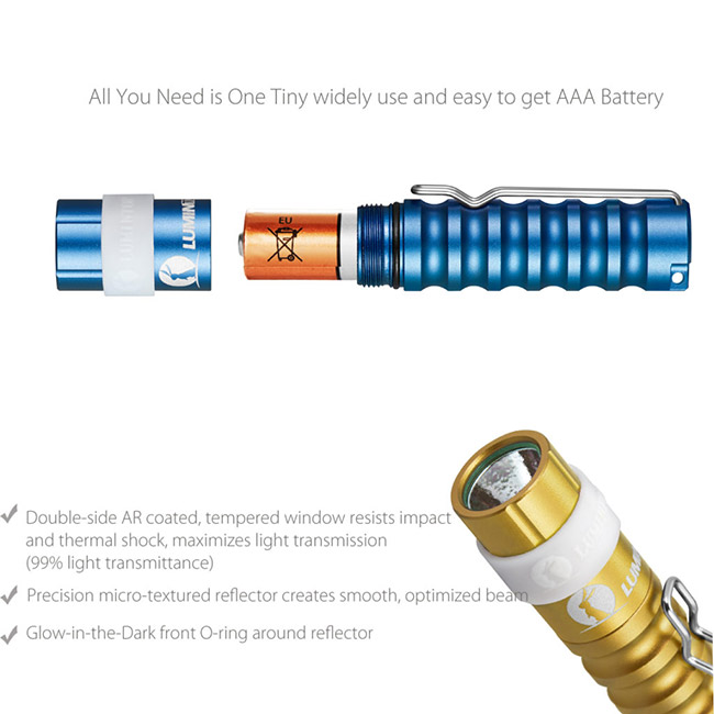 Torcia elettrica colorata di Lumintop AAA del verme con il peso leggero della catena chiave 12g